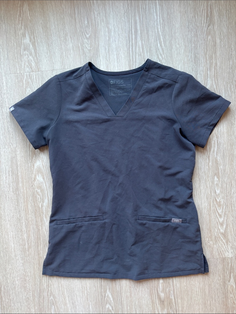 XXS FIGS Charcoal Scrub Top